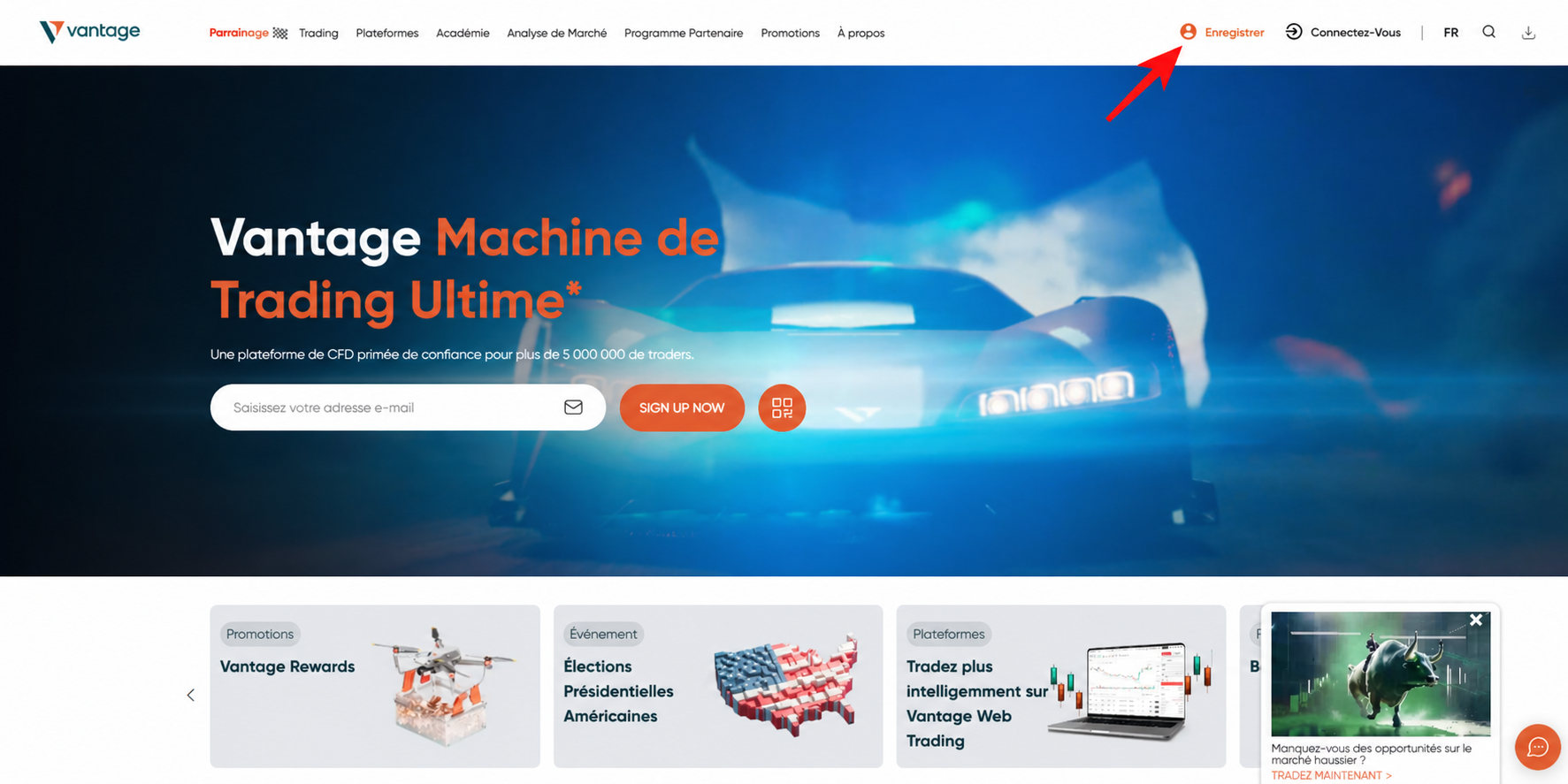 Étape 1 - Créer un compte Vantage