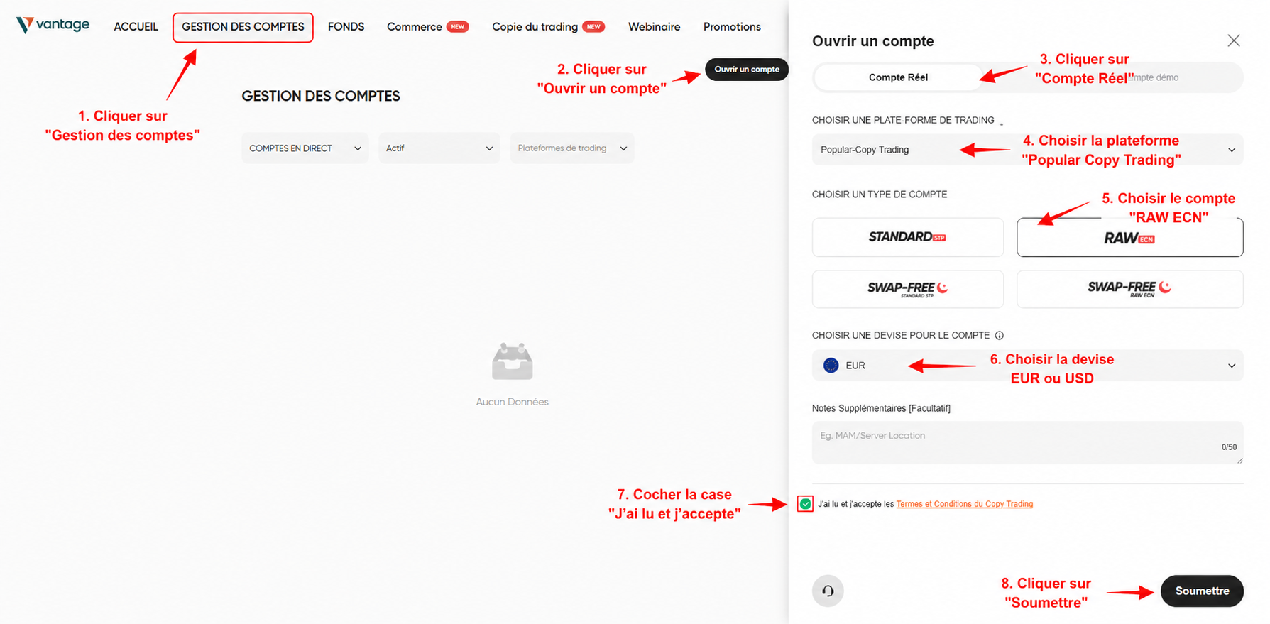 Étape 3 - Ouvrir un compte de copy trading